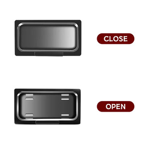 Support de <span class=keywords><strong>plaque</strong></span> <span class=keywords><strong>d</strong></span>'<span class=keywords><strong>immatriculation</strong></span> motorisé escamotable Stealth avec écran LCD teinté pour véhicules américains et canadiens, système 12V - Product Image 2