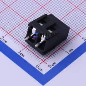 DB128L-5.08-2P-BK-S Screw Terminal Block Through hole Component (THT),P=5.08mm Connector 1x2P 5.08mm Black Through Hole - Product Image 2