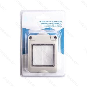 Interruttore da superficie, impermeabile, a 2 vie e 2 tasti, ideale per controllare luci da esterno. - Product Image 1