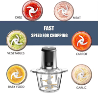 Hachoir électrique multifonction 500W Coupeur de viande de légumes à deux vitesses Bol en verre 3L pour le mélange domestique
