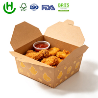 Hongchang op maat bedrukte milieuvriendelijke kraft fastfood-combinatiebox met compartimenten voor hamburger, gefrituurde kip, sushi en maaltijdverpakkingen