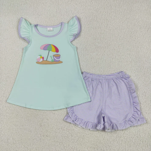 Conjunto de Ropa de Verano para Niñas, Blusa con Lazos y Pantalones Cortos Rosas - Product Image 6