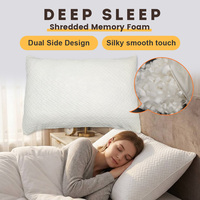 Oreiller en mousse à mémoire de forme déchiquetée, en stock direct usine, rebondissant, en éponge de polyester, blanc, pour dormir, emballé