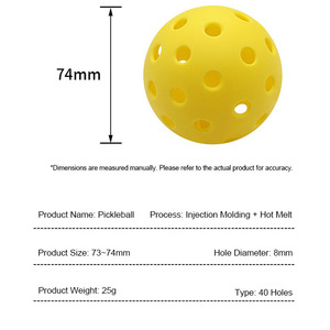 Chifory Professional 40/26 Hole New Style Seamless Pickleball Outdoor/Indoor Color Plastic for <b>Entertainment</b> <b>Sports</b> Rotation - Product Image 3