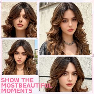 Peluca Sintética de Fibra Larga Media, Ondulada y con Degradado de Color para Mujer, Venta al Por Mayor - Product Image 2