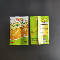 Sachets d'emballage alimentaire refermables en aluminium pour chips de banane plantain, imprimés en héliogravure sur mesure, 5000 pièces, avec fermeture arrière