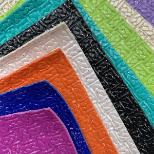 Morroco 100% Polyester Ủng Hộ Shining PVC Rexine Vải PVC Da Xốp Rexine Vải Cho Hình Nền Vật Liệu Trang Trí