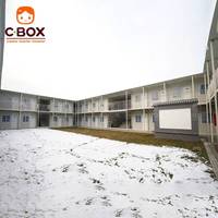 Cbox Bâtiment de bureaux préfabriqué à 2 étages, dortoir modulaire pour travailleurs, appartement moderne mobile, mini-maisons, maison conteneur en kit