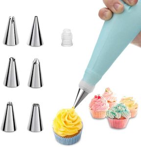 8 pz/set riutilizzabili forniture da forno Kit di strumenti per la decorazione della torta sacchetti di tubazioni in <span class=keywords><strong>Silicone</strong></span> sacchetti di pasticceria per prodotti da forno - Product Image 1