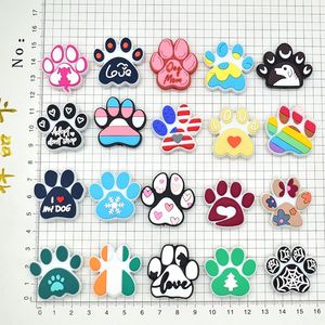 Accessoires de perles en PVC souple double face, série empreintes de pattes d'animaux mignons, perles rondes DIY pour stylos, perles focales pour le commerce transfrontalier - Product Image 4
