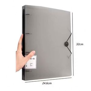 Four Hole Transparent Colored Plastic <b>A4</b> Loose Leaf Notebook With Large Capacity Office Supplies Folder - Product Image 1
