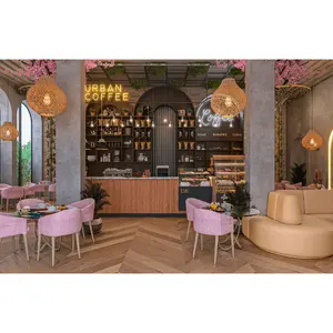 3D дизайн, идеи для дизайна кафе-бара, декор для кофейни, стойка для кофейни и сидение для ресторана