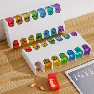 Creative Plastic Pill Box Bulk Custom Pocket Size Pill Box 7 Day Weekly Pill Medication Organiser Box for Household