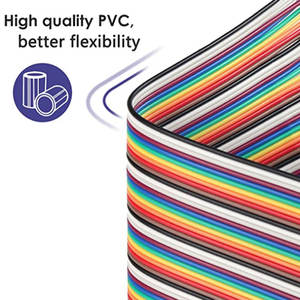 Bộ Lắp Ráp Cáp Dupont Cầu Vồng 40 Chân 2.54Mm 20Cm Dây Nhảy Đầu Đực Sang Đầu Đực Dây Điện - Product Image 1