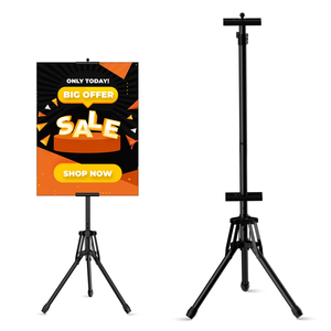 Cydisplay có thể gập lại có thể thu vào Áp phích đứng có thể điều chỉnh dấu hiệu quảng cáo chủ sở hữu ba chân biểu ngữ hiển thị với bảng Áp phích đứng - Product Image 1