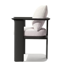 Ensemble de table et chaises de salle à manger d'extérieur en métal moderne, imperméable, pour villa, hôtel et jardin - Style nordique et américain