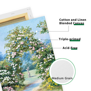 Venta al por mayor barato estable 400g algodón y lino mixto triple imprimado en blanco estiramiento impresión lienzo arte Marco, <span class=keywords><strong>lienzos</strong></span> para pintar - Product Image 3