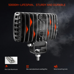 Lumière de travail à 8 LED 12V 24V pour tracteur, excavatrice, IP68, faisceau large, lumière auxiliaire robuste pour Kubota, Bobcat, JCB, CAT - Product Image 4