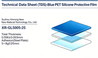 Film protecteur en silicone PET bleu, souple, imperméable et à faible résidu, de qualité supérieure, pour panneaux en plastique et acier des appareils électroniques grand public et ordinateurs
