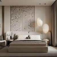 Luxuriöses Italienisches Echtleder-Polsterbett mit Breitem Kopfteil, Umweltfreundlich und Langlebig, in King- und Queen-Size für Villa-Hauptschlafzimmer