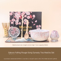 Ensemble cadeau de matcha personnalisé de style Japandi écologique Estick avec fouet en bambou, bol en céramique, accessoires pour le thé - Emballage sûr