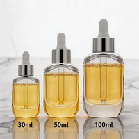 Flacon compte-gouttes en verre personnalisé avec logo imprimé pour huiles essentielles, sérums, parfums, cosmétiques et soins de la peau – 15 ml, 30 ml, 50 ml