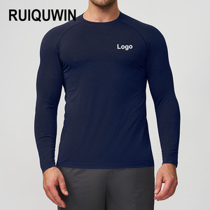 RUIQUWIN Vêtements <span class=keywords><strong>de</strong></span> sport pour hommes T-shirt <span class=keywords><strong>de</strong></span> fitness à manches longues respirant à haute élasticité Yoga Running Top Sweat-Wicking Sports Base Layer - Product Image 1
