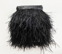 Tissu à coudre noir fait à la main ruban à franges garniture de plumes d'autruche pour bricolage artisanat vêtements robe Costume chaussures accessoires fête