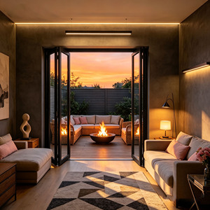 Portes pliantes en aluminium silencieuses de haute qualité certifiées AS2047, portes pliantes en verre pour villa et patio - Product Image 1