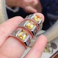 Bague pour homme en argent sterling 925 de haute qualité, citrine naturelle, vintage, vente en gros, bijoux fins imperméables