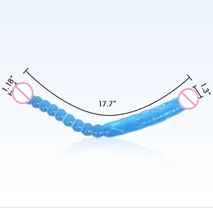 قضيب اصطناعي مزدوج الطرف بطول 17.7 بوصة مقاوم للماء وواقعي ومرن، ألعاب جنسية للبالغين للمثليات والأزواج - Product Image 6