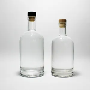 Factory price alcoholic beverage whiskey gin vodka spirit 50ml 100ml 200ml mini clear glass bottles