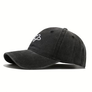 Casquette de baseball unisexe vintage à 6 panneaux en coton 100% avec broderie cœur, réglable, visière bec de canard, pour printemps-été et activités de plein air - Product Image 4