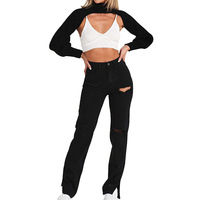 Jeans skinny vieillis vêtements de rue femmes personnalisées