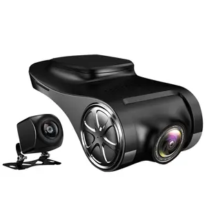 Câmera de carro com gravação 24 horas, câmera de painel com lente dupla, 1080p + 720P, transmissão de gravação com versão noturna ADAS