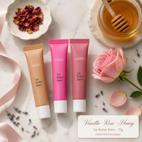 Bálsamo Labial Humectante Personalizado con Cera de Abeja, Certificado ISO22716, Etiqueta Privada, Tubo Exprimible de 15g, Paquete de 3 Bálsamos Labiales, Venta al Por Mayor, Regalo