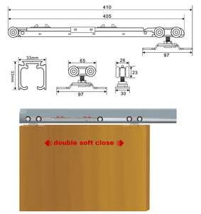 Bộ Giảm Chấn Cửa Kính Trượt Cho Tủ Quần Áo, Phần Cứng, Giá Treo Bánh Xe Lăn, Hệ Thống Cơ Chế Đường Ray - Product Image 4