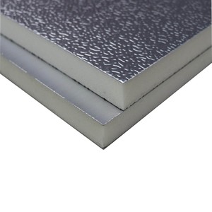 Polyisocyanurate cứng nhắc bọt mịn tấm nhôm 20 25 mét Pre cách điện PIR ống dẫn không khí tấm với lá nhôm cho HVAC hệ thống - Product Image 1