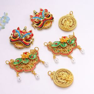 จี้รูปสิงโตเคลือบทองแบบดั้งเดิมสำหรับทำเครื่องประดับ DIY ของตกแต่งสำหรับทุกเพศ ผลิตจากกวางโจว - Product Image 4