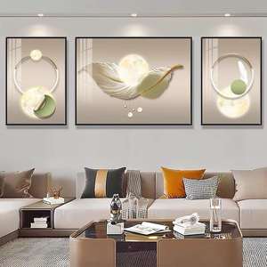 لوحات زجاجية ثلاثية الأبعاد رائجة البيع بالجملة بتصميم أوراق ذهبية وأحجار ملونة، طباعة فنية ثلاثية الأبعاد للجدران - Product Image 3