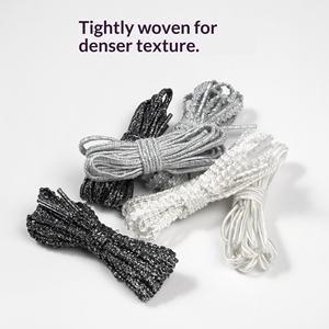 Lacets ronds fins en dentelle style ballet YH RTS, argent et noir, pour chaussures d'entraînement, largeur 0,4-0,5 cm, une paire - Product Image 5