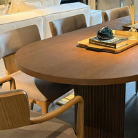 BYRON EMPERADOR Ensemble de table à manger ovale en bois massif fait à la main Mobilier de luxe vintage en chêne pour salle à manger d'inspiration RH
