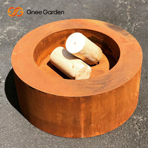Outdoor Rusty Metal <b>Fire</b> Bowl <b>Pit</b> Corten Steel Design Garden Decoration Camping Party Occasions Fuel Firewood Outdoor Heating - Product Image 2