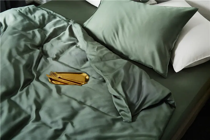 ملاءات سرير فاخرة بحجم كينج من الخيزران من غرفة نوم الفندق تبريد 16 "جيب عميق جيد التهوية ناعم حريري