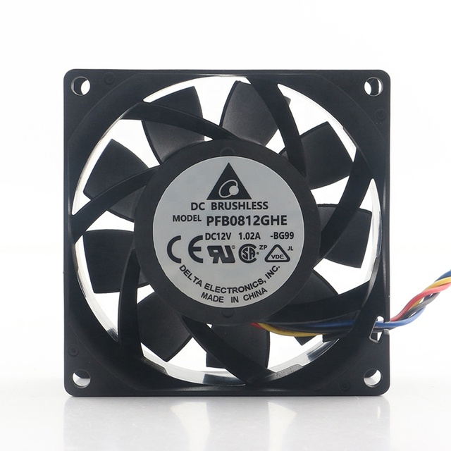Delta 12V 1.02A Ball Bearing High Air Volume Server Chassis Cooling Fan 80X80X38MM 8CM 86.4 CFM 6100 RPM PFB0812GHE