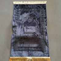Muslimische Rechteckige Gebetsmatte Bodengebetsteppich 70x110cm Verdickte Memory-Schaum-Kniepolster Kristallvelours Bedruckt Rutschfest