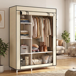 Durable Home Fabric Storage Wardrobe <b>Large</b> Sized Modular Simple Wardrobe <b>Large</b> Capacity Storage Wardrobe - Product Image 2
