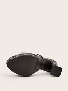 Sandalias de Plataforma con Tacón Grueso de 14 cm y Pedrería para Mujer, Antideslizantes, Nueva Moda Verano 2025 - Product Image 6