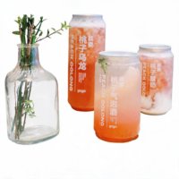 Bocaux en plastique de qualité alimentaire étanches en gros, contenants liquides en PET hautement transparents pour l'emballage de jus et de boissons froides