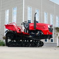 Mini Tractor de Orugas de 25-35 HP con Implemento de Cultivador, Sistema Completo, Equipo Ecológico para Agricultura